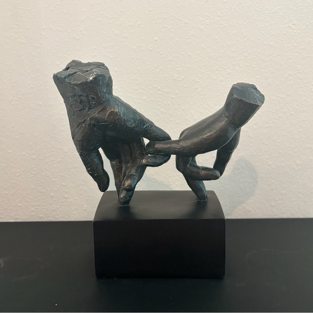 Modern Black Hand Sculpture